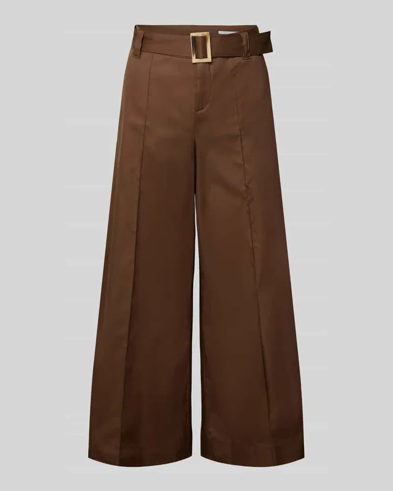 MAC Jeans Wide Leg Hose mit Gürtel Modell 'Carletta Schoko