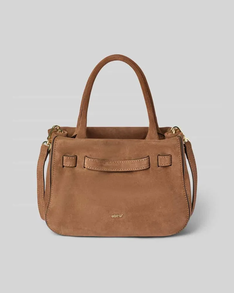 Abro Handtasche aus Leder mit Label-Detail Modell 'JILL Dunkelbraun