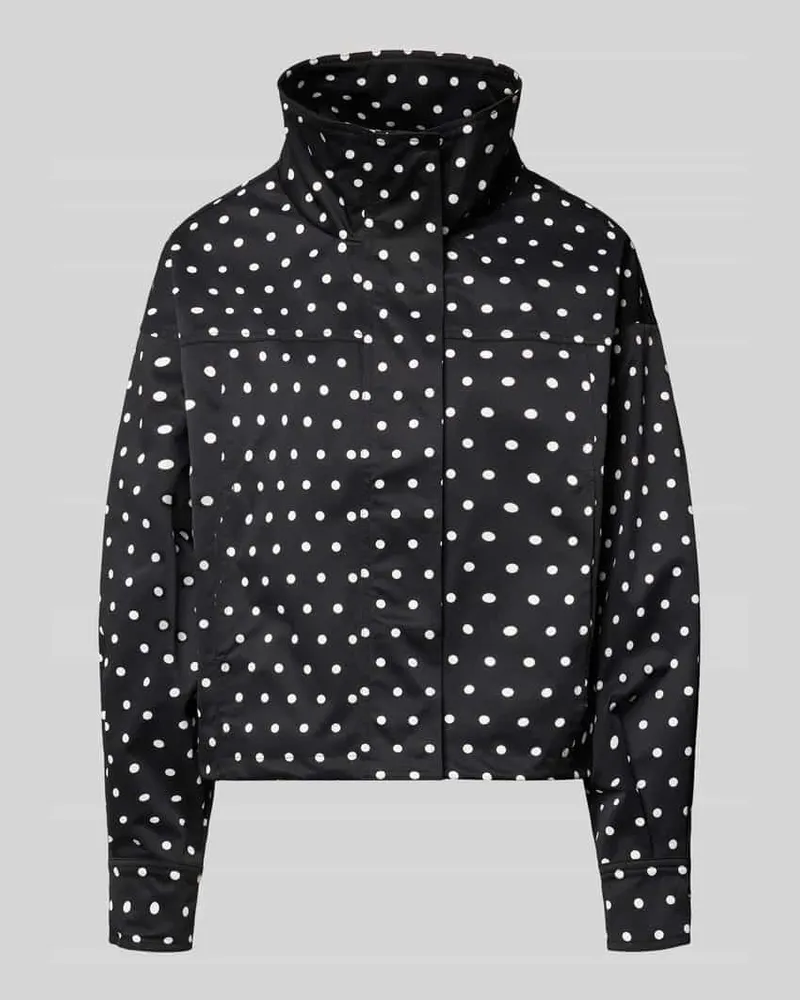 Neo Noir Jacke im Allover-Look mit Stehkragen Modell 'CALLISA DOT Black