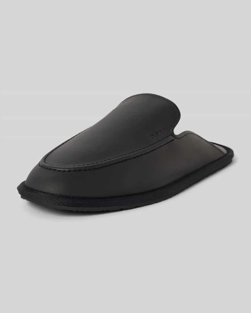 HUGO BOSS Hausschuhe mit Label-Prägung Black