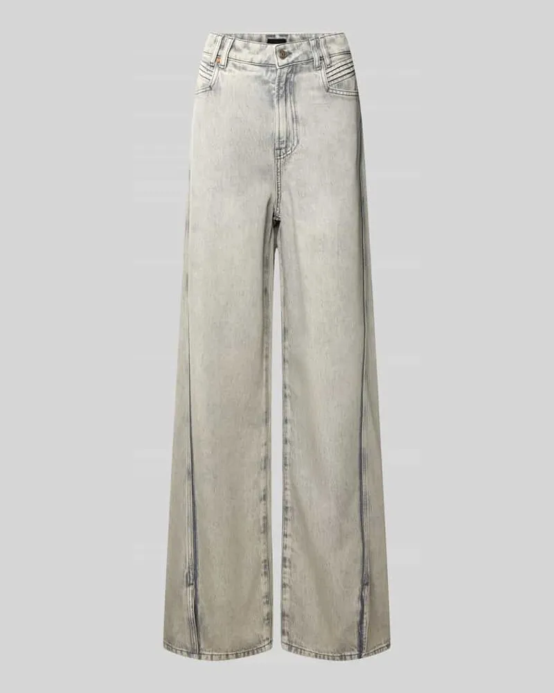 HUGO BOSS Wide Leg Jeans aus Baumwoll-Lyocell-Mix Modell 'MARLENE Hellgrau