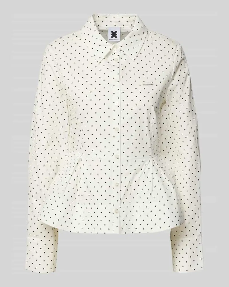 Karo Kauer Taillierte Bluse im Allover-Look mit Label-Detail Weiss