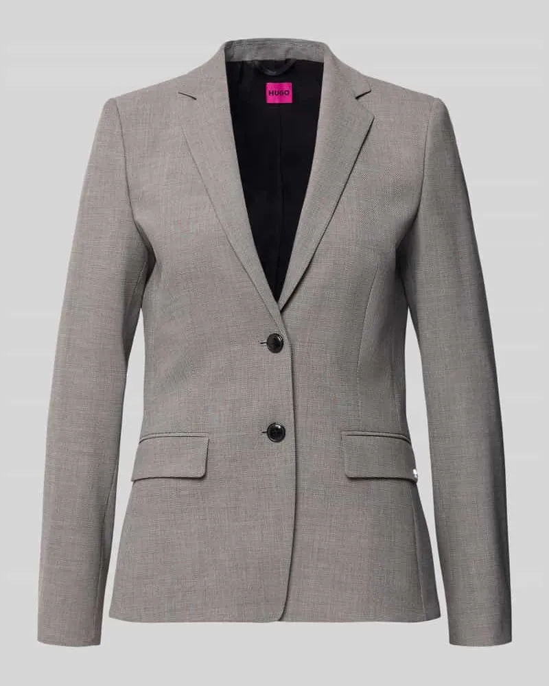 HUGO BOSS Regular Fit Longblazer mit Pattentaschen Modell 'Adalas Black