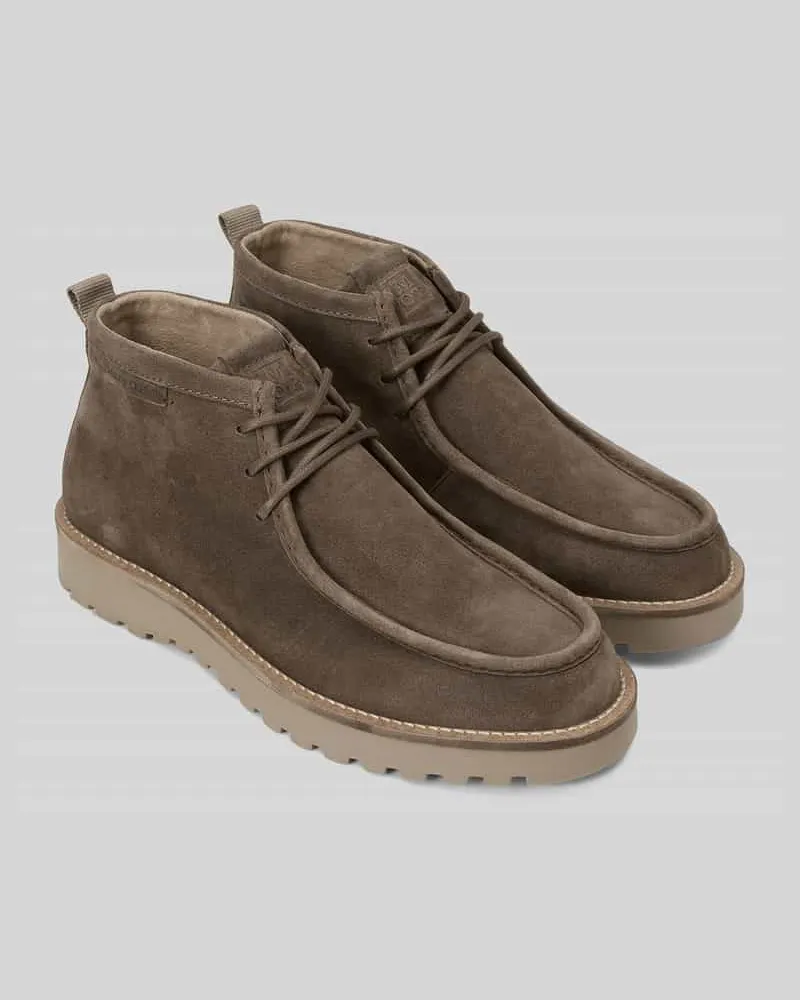 Marc O'Polo Boots aus Rindsvelours mit Profilsohle Taupe