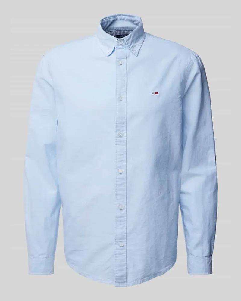Tommy Hilfiger Regular Fit Freizeithemd mit Button-Down-Kragen Modell 'OXFORD Hellblau