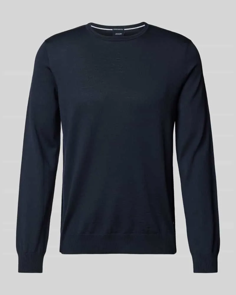 JOOP! Strickpullover mit Rundhalsausschnitt Marine