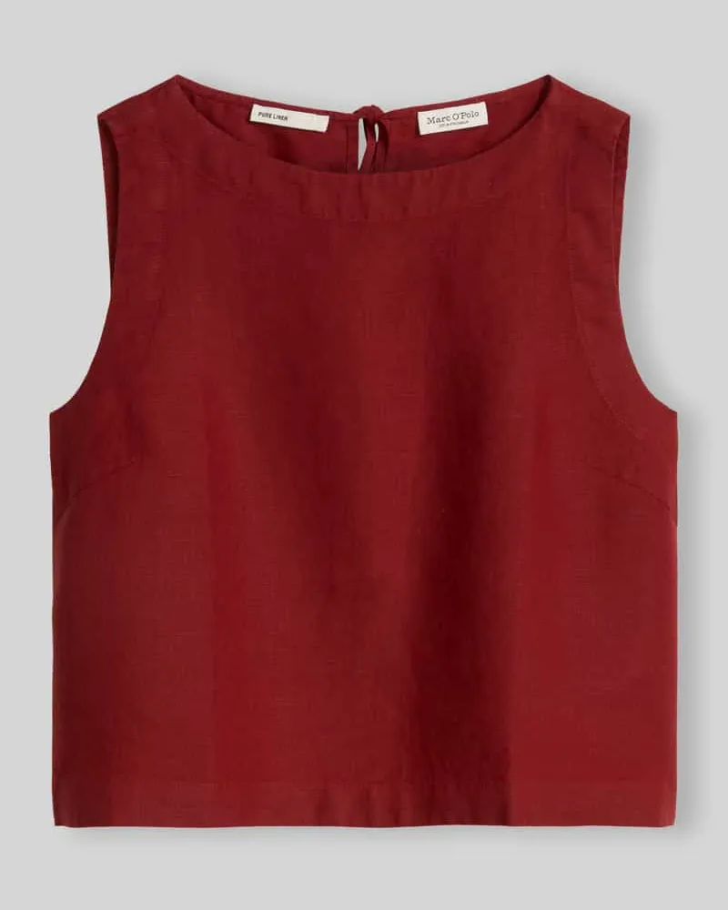 Marc O'Polo Regular Fit Blusentop aus reinem Leinen Bordeaux