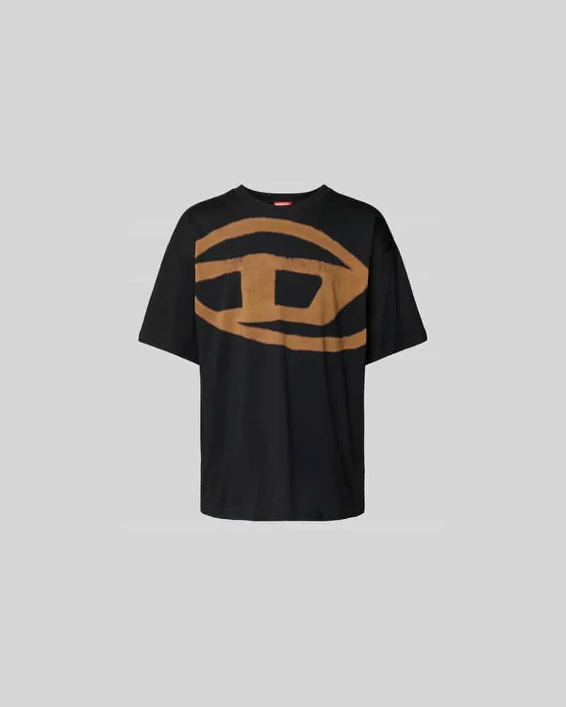 Diesel Relaxed Fit T-Shirt mit Logo-Print Black