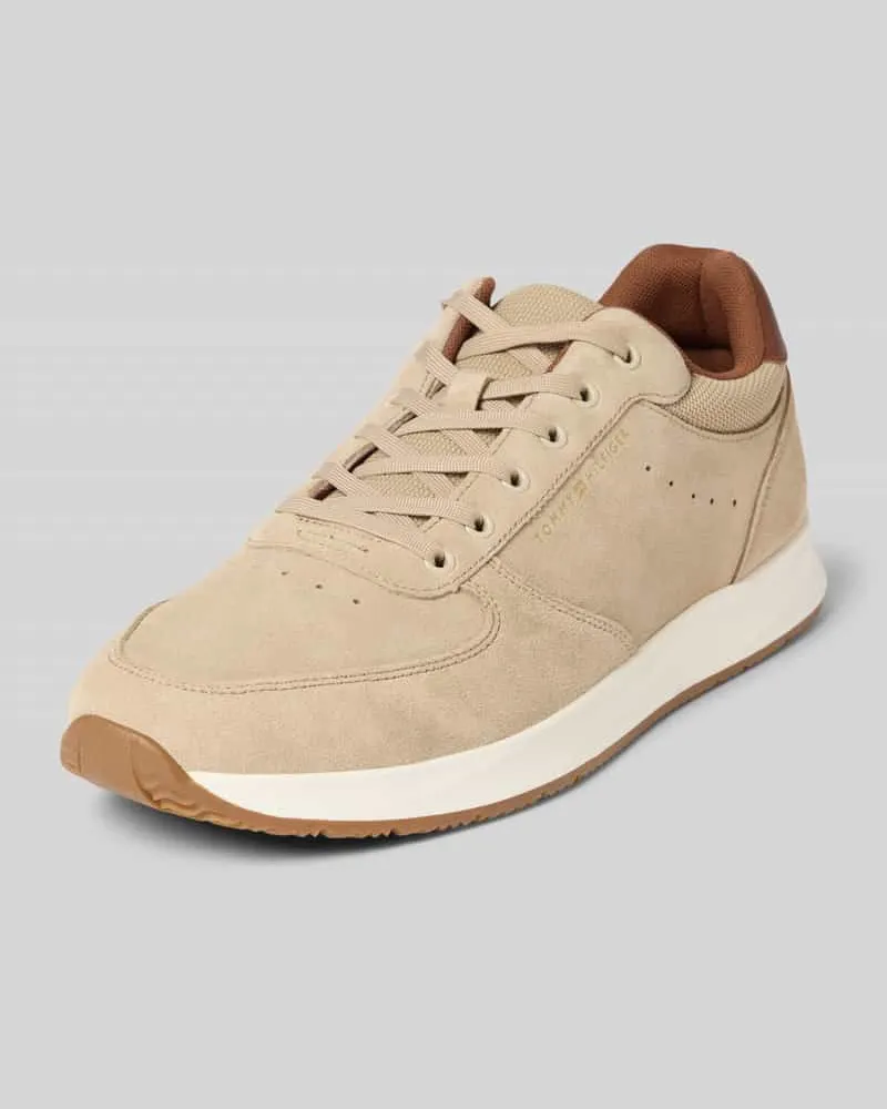 Tommy Hilfiger Low Top Sneaker aus echtem Velours-Leder Beige