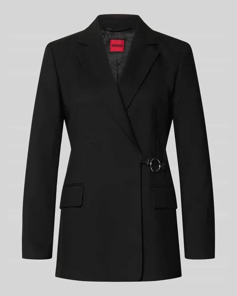 HUGO BOSS Regular Fit Longblazer mit Viskose-Anteil Modell 'Alinde Black