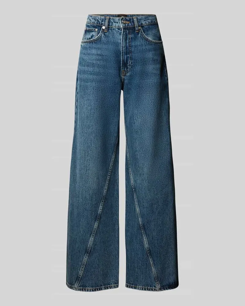 Anine Bing High Waist Jeans mit markanten Teilungsnähten Jeansblau