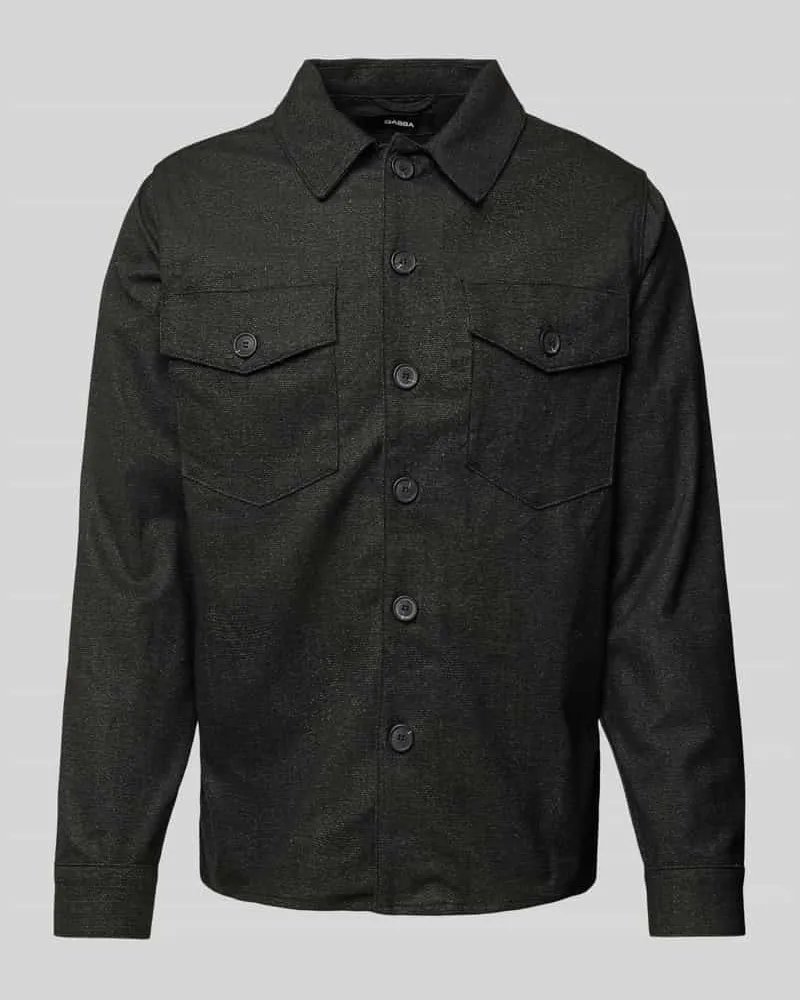 GABBA Hemdjacke mit Brusttaschen Modell 'CLIPPER Black