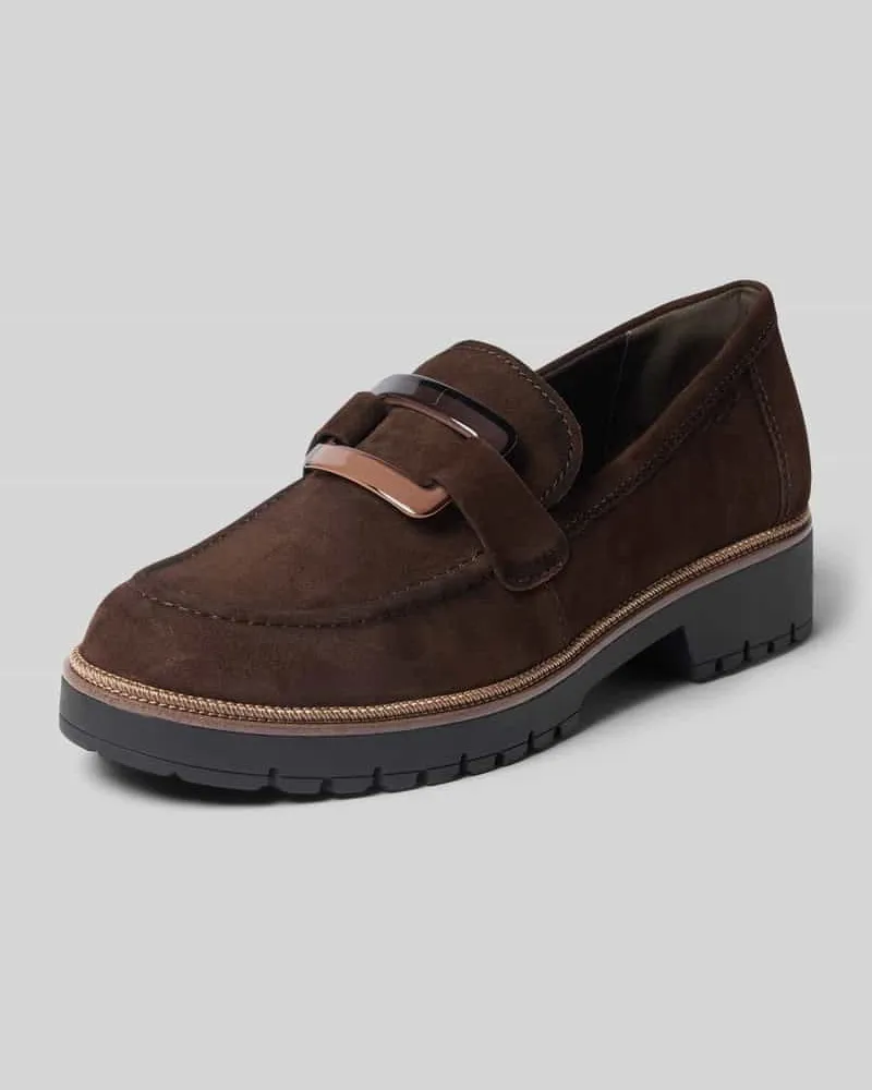 Tamaris Loafer aus echtem Leder Dunkelbraun