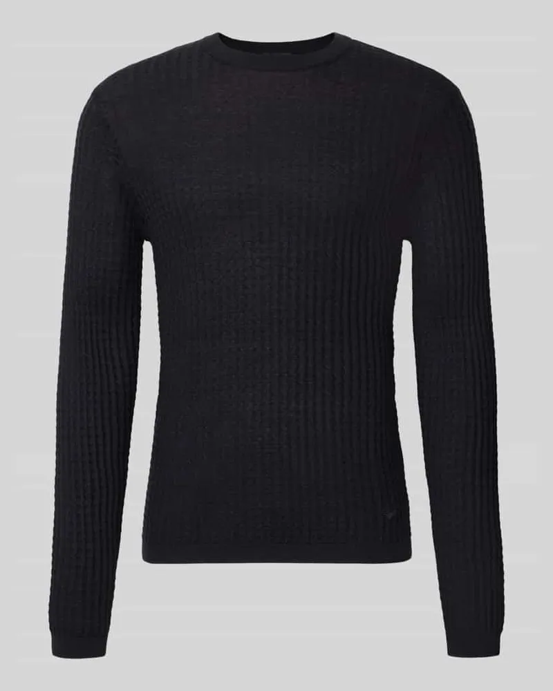 Emporio Armani Strickpullover mit Struktur-Muster Marine