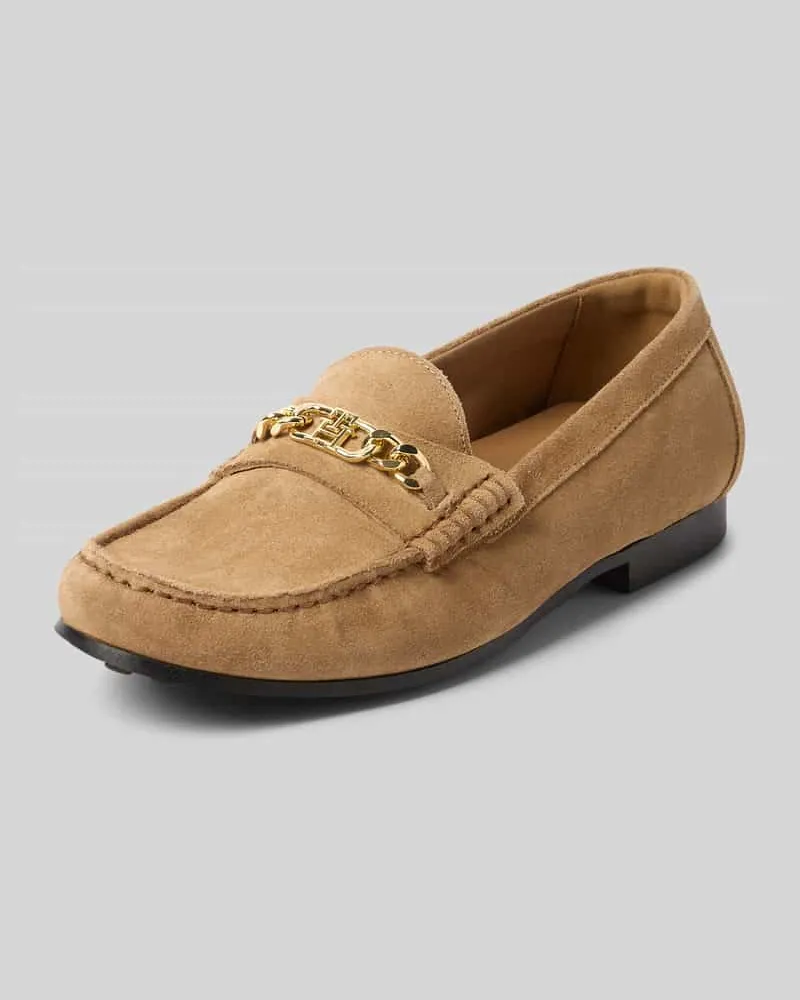 Tommy Hilfiger Loafer aus echtem Rindsvelours Beige