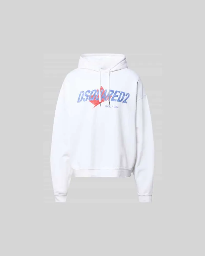 Dsquared2 Relaxed Fit Hoodie mit Logo-Print Weiss