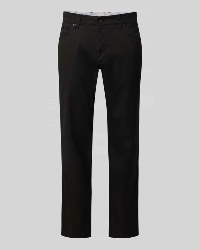 Brax Regular Fit Leinenhose im 5-Pocket-Design Modell 'CADIZ Black