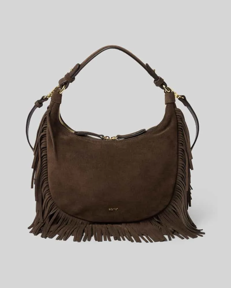 Abro Handtasche aus Leder mit Fransen Modell 'NANA Dunkelbraun