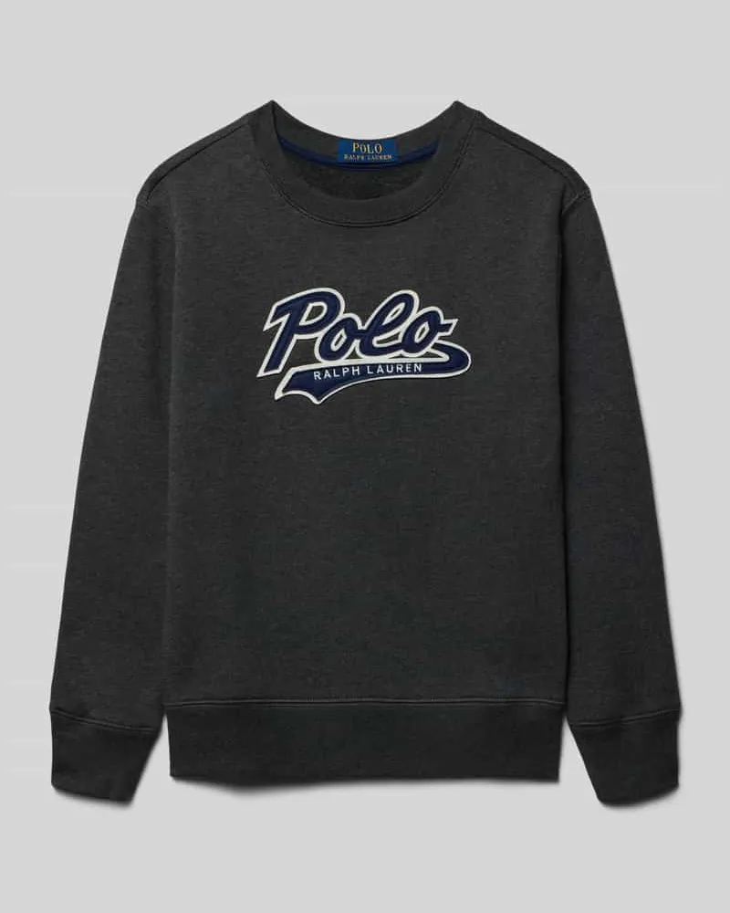 Ralph Lauren Sweatshirt mit Label-Stitching Mittelgrau
