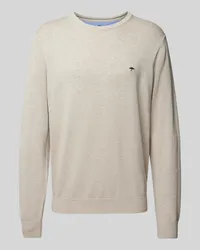 Fynch-Hatton Strickpullover mit Logo-Stitching Offwhite