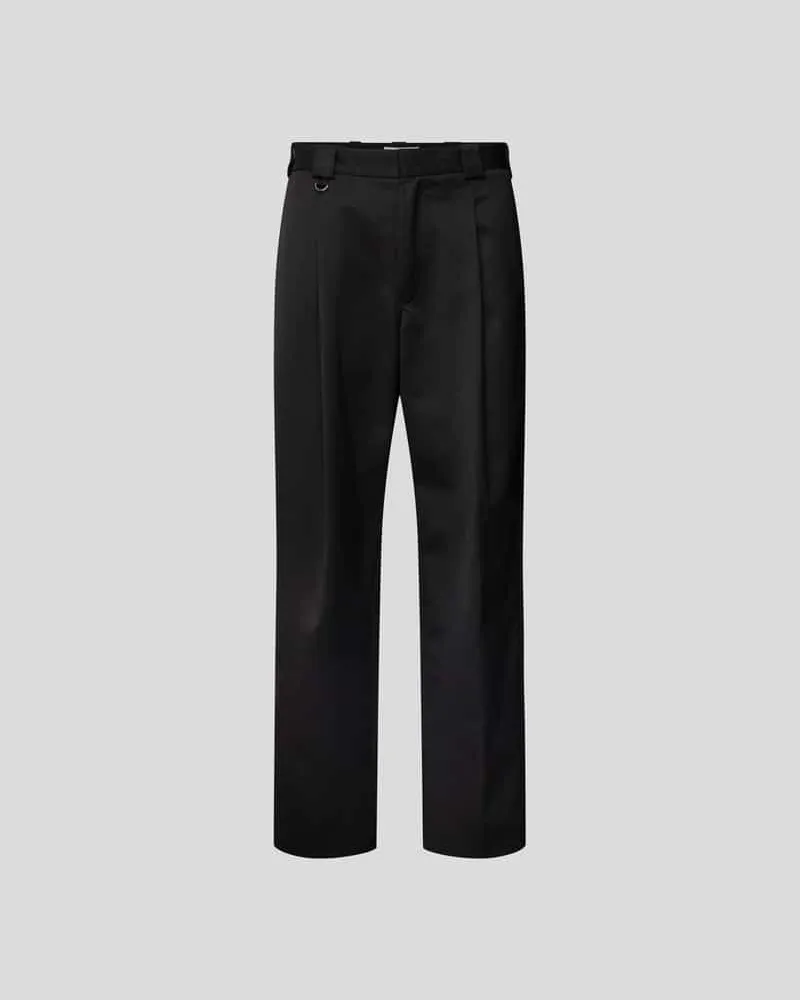 Won Hundred Loose Fit Stoffhose mit Kellerfalten Black