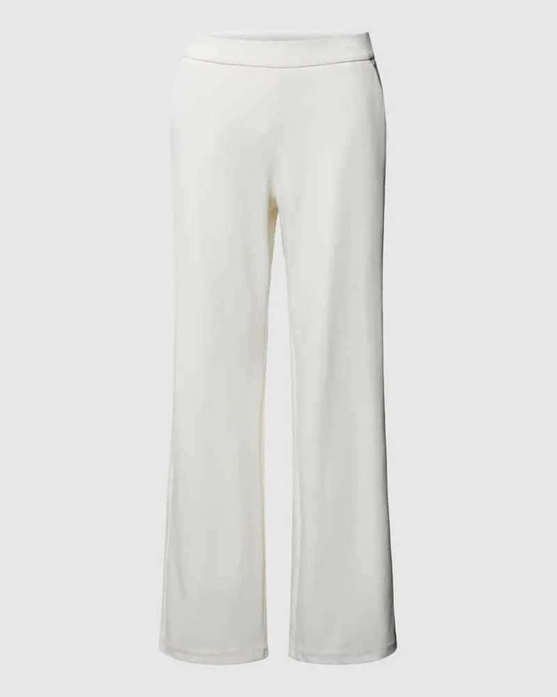 MAC Jeans Flared Stoffhose mit Paspeltaschen Modell 'CHIARA Offwhite