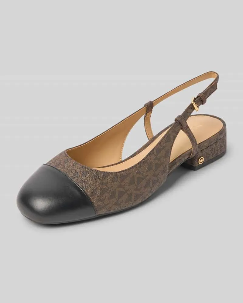 Michael Kors Lederballerinas mit Fesselriemen Modell 'PERLA Dunkelbraun