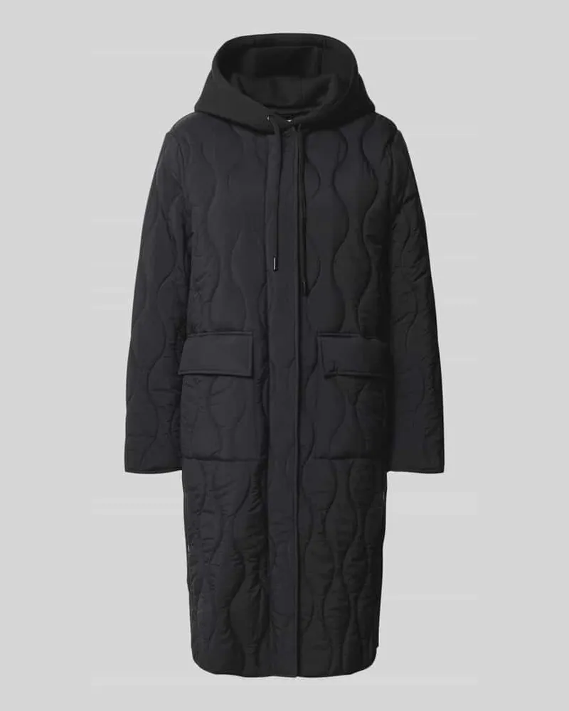JAKE*S Steppmantel mit Kapuze Black