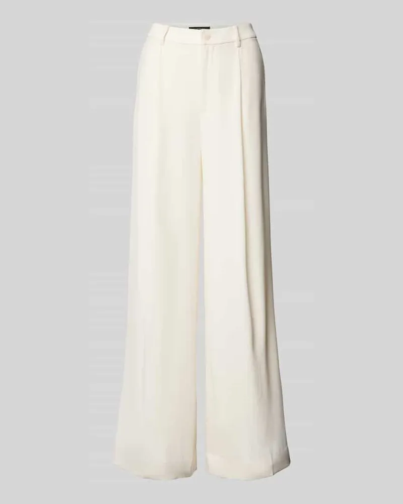 Ralph Lauren Wide Leg Bundfaltenhose mit Gürtelschlaufen Modell 'KIRAHN Offwhite