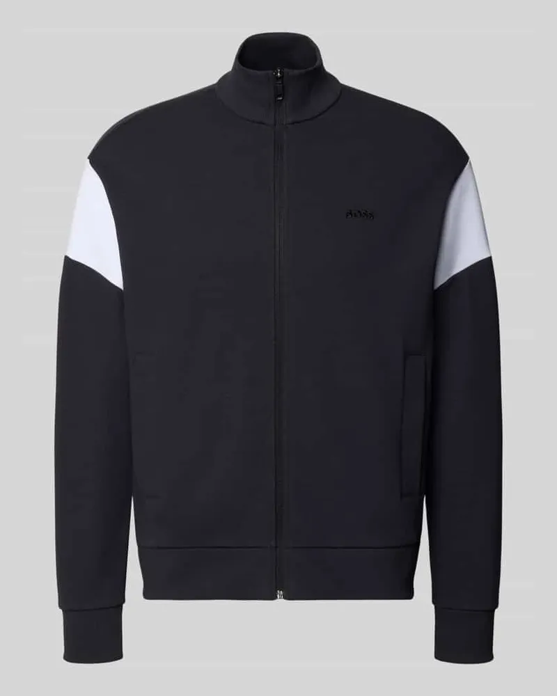 HUGO BOSS Regular Fit Sweatjacke aus Baumwoll-Mix Modell 'SW_Union Skaz Marine