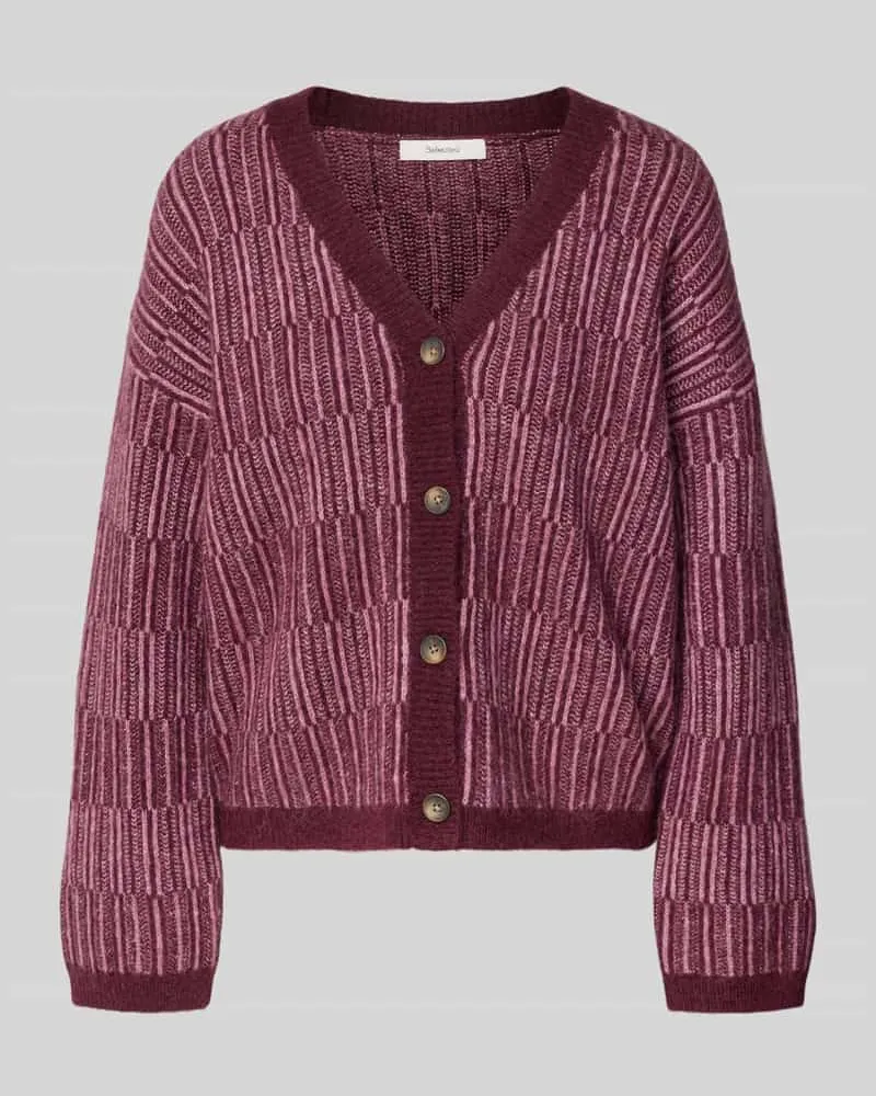 Selected Relaxed Fit Strickpullover aus Woll-Mix mit Alpaka-Anteil Modell 'FALVA Bordeaux