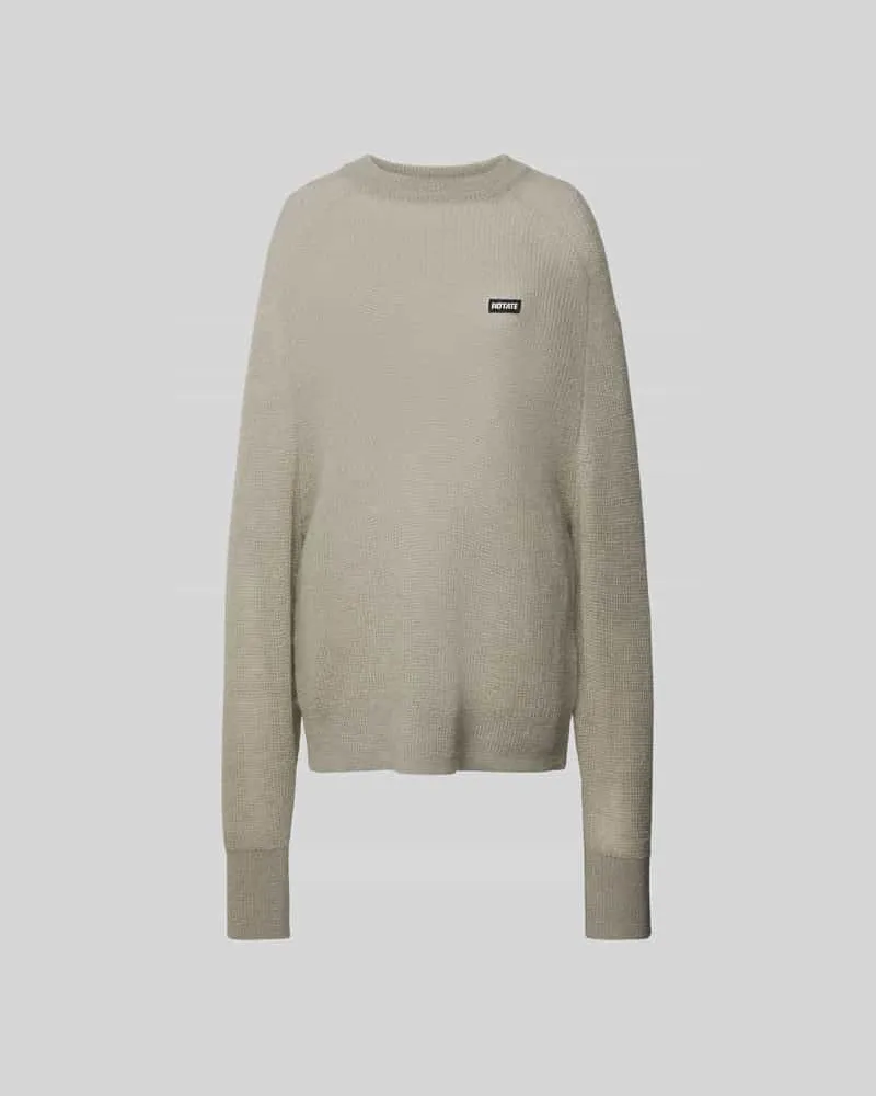 ROTATE Birger Christensen Oversized Wollpullover in Strick-Optik Mittelgrau
