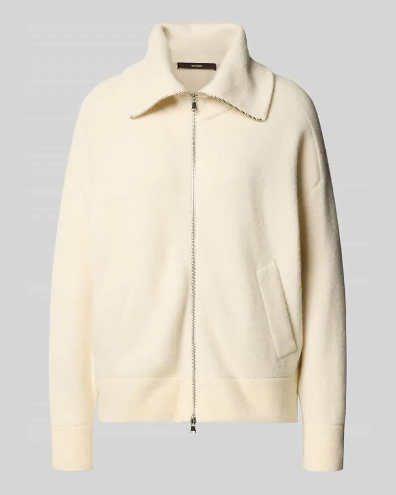 windsor. Strickjacke mit Reißverschluss Offwhite