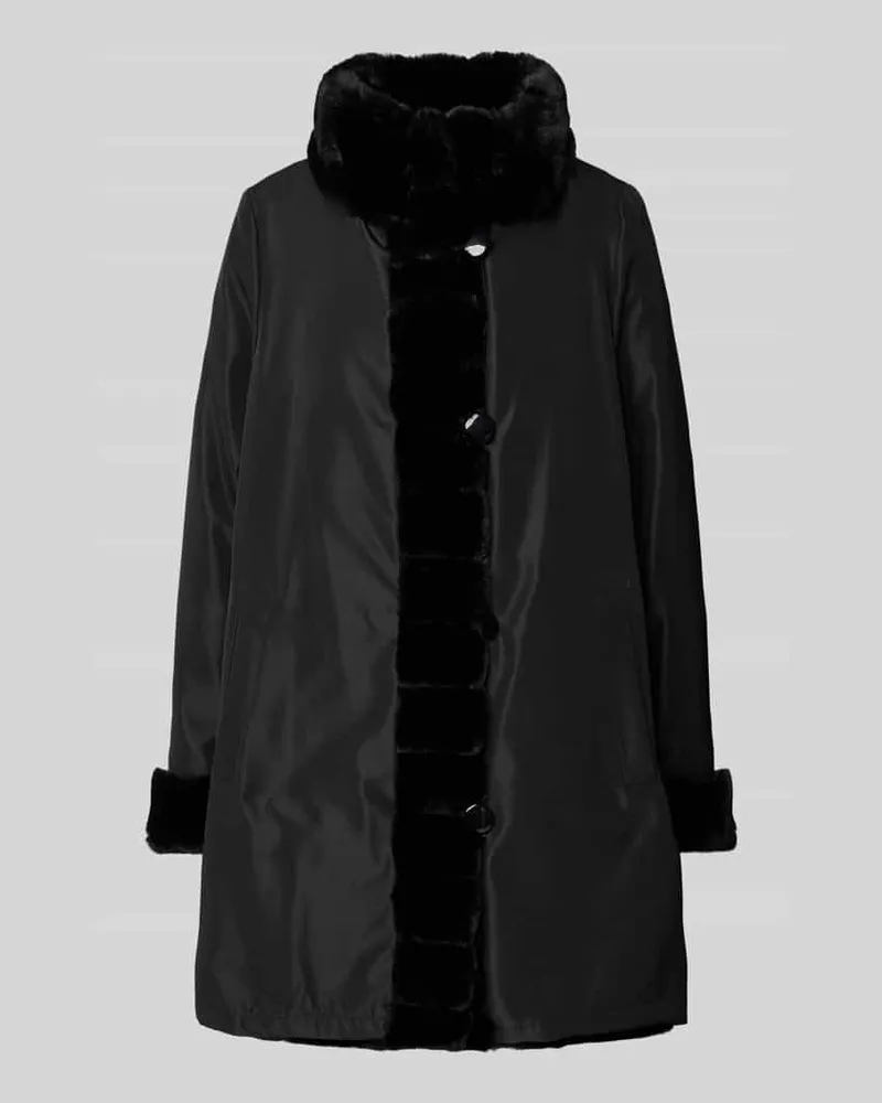 PETITE M. Mantel mit Stehkragen Black