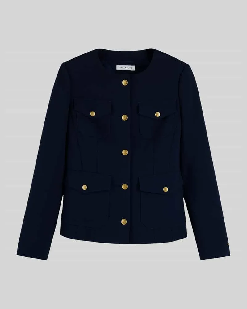 Tommy Hilfiger Slim Fit Kurzblazer mit Viskose-Anteil Marine