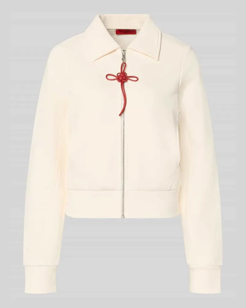 MAX&Co. Slim Fit Sweatjacke aus reiner Baumwolle Modell 'EROICO Offwhite