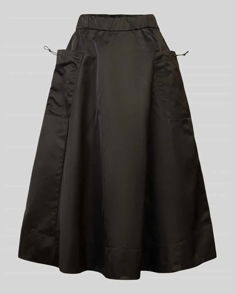 Luisa Cerano Midirock mit aufgesetzten Taschen Black