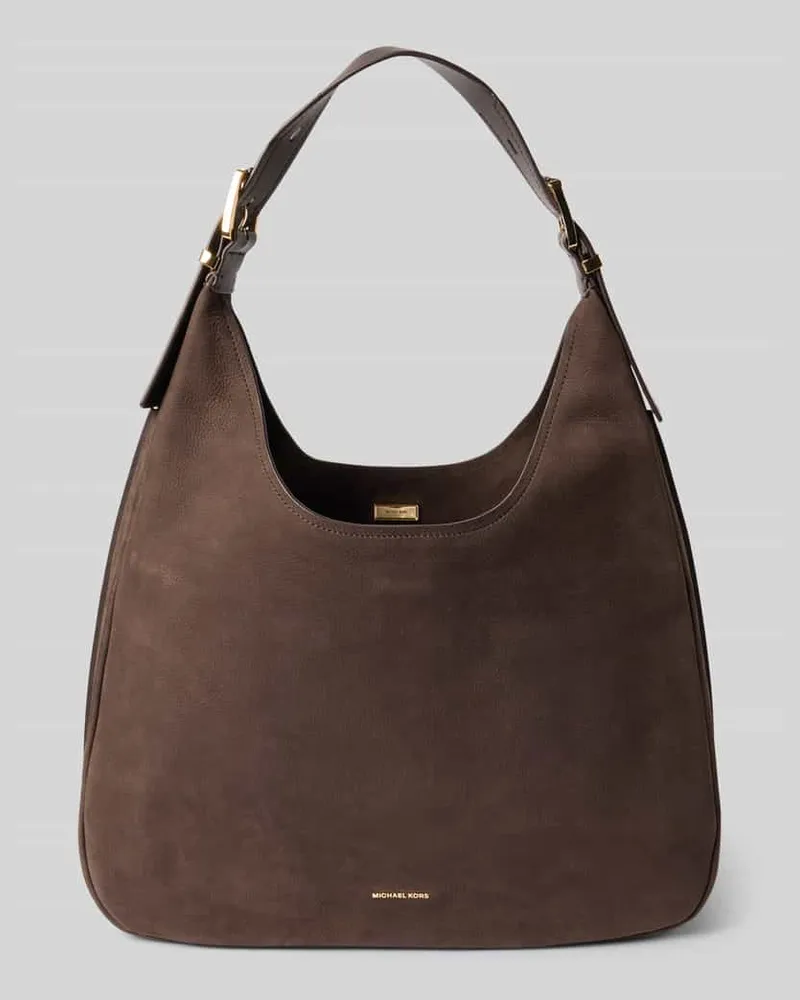 Michael Kors Handtasche mit Label-Applikation Modell 'NOLITA Dunkelbraun
