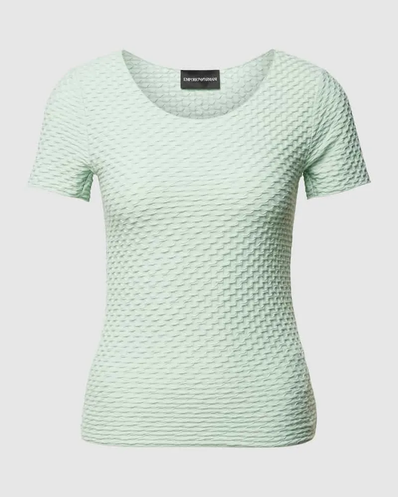 Emporio Armani T-Shirt mit Strukturmuster Gruen