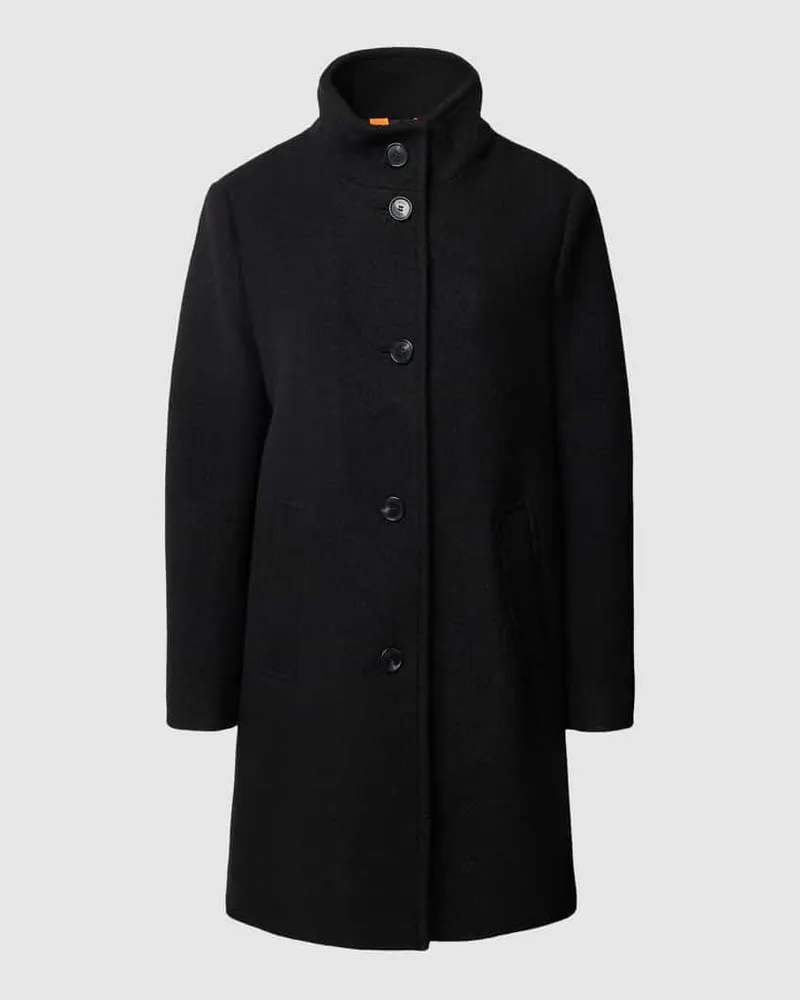 HUGO BOSS Mantel mit Stehkragen Black