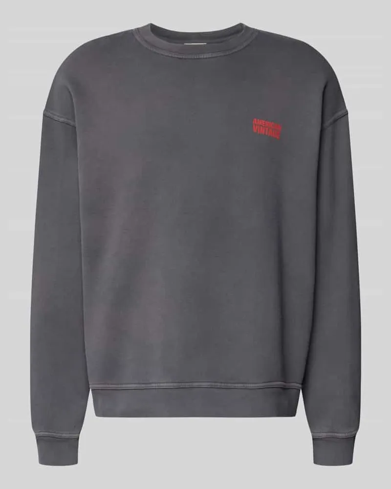 American Vintage Sweatshirt mit Label-Stitching Modell 'PLIZZY Mittelgrau