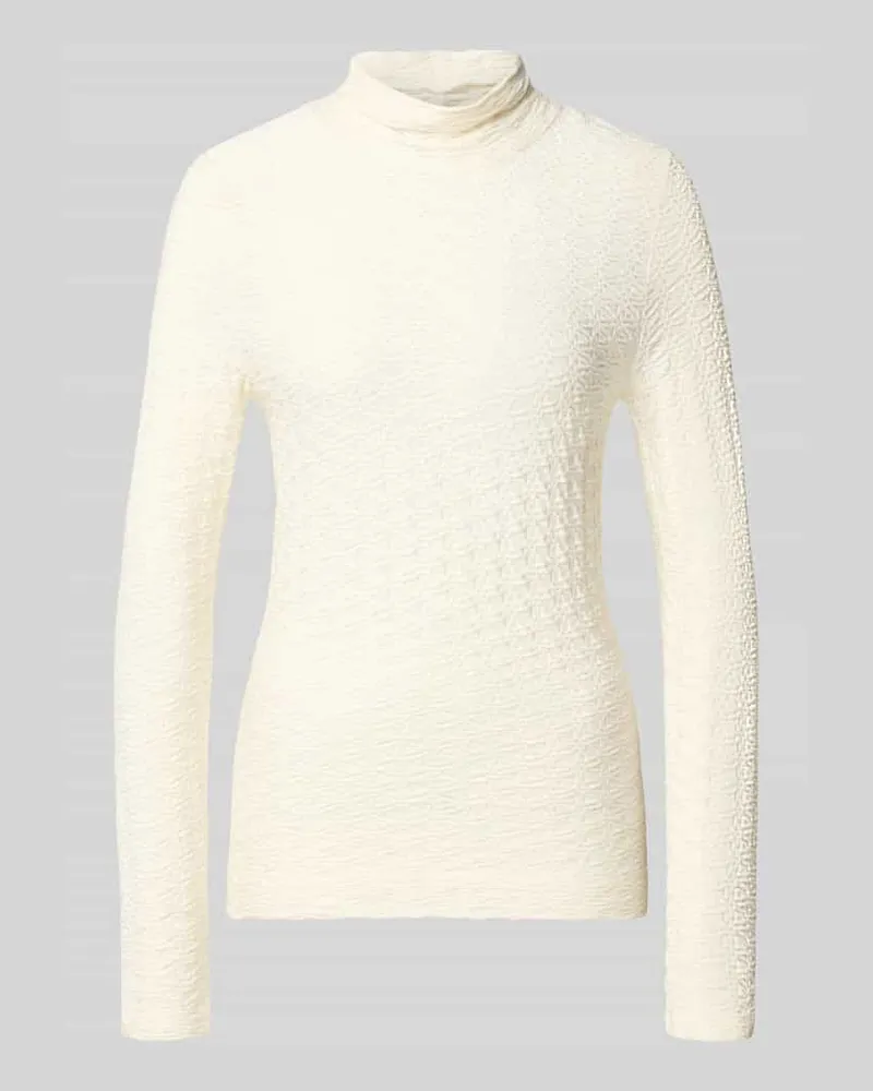Marc Cain Skinny Fit Longsleeve aus Viskose-Mix Offwhite