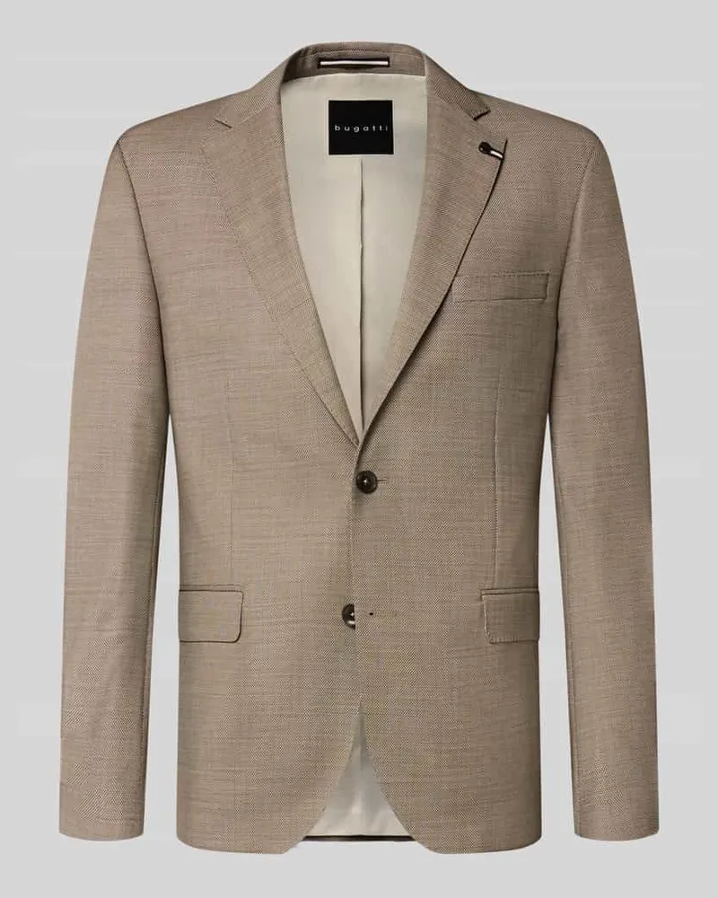 Bugatti Regular Fit Sakko aus Schurwoll-Mix Camel
