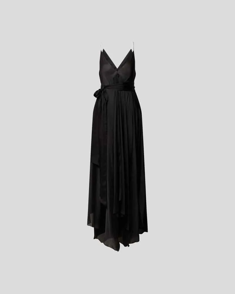 Alexandre Vauthier Seidenkleid in Maxilänge Black