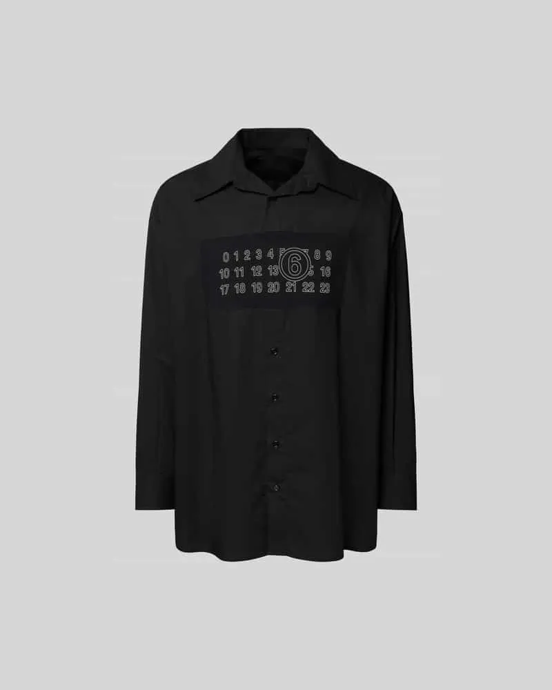 Maison Margiela Regular Fit Freizeithemd mit Logo-Detail Black