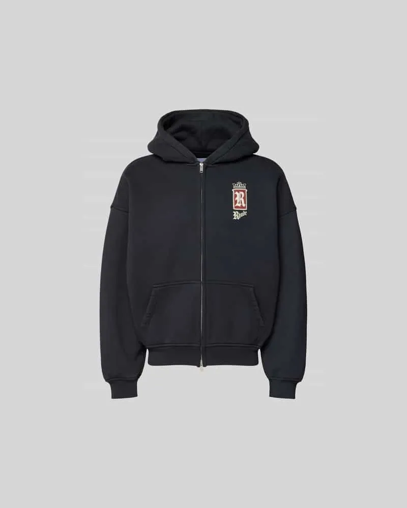 RHUDE Oversized Sweatjacke aus Baumwolle Black