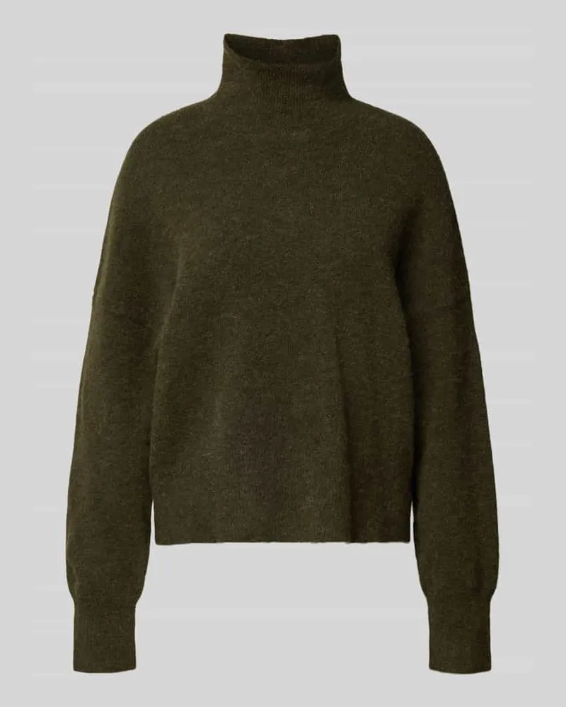 Samsøe & Samsøe Strickpullover aus Woll-Mix mit Stehkragen Modell 'NOLA Oliv
