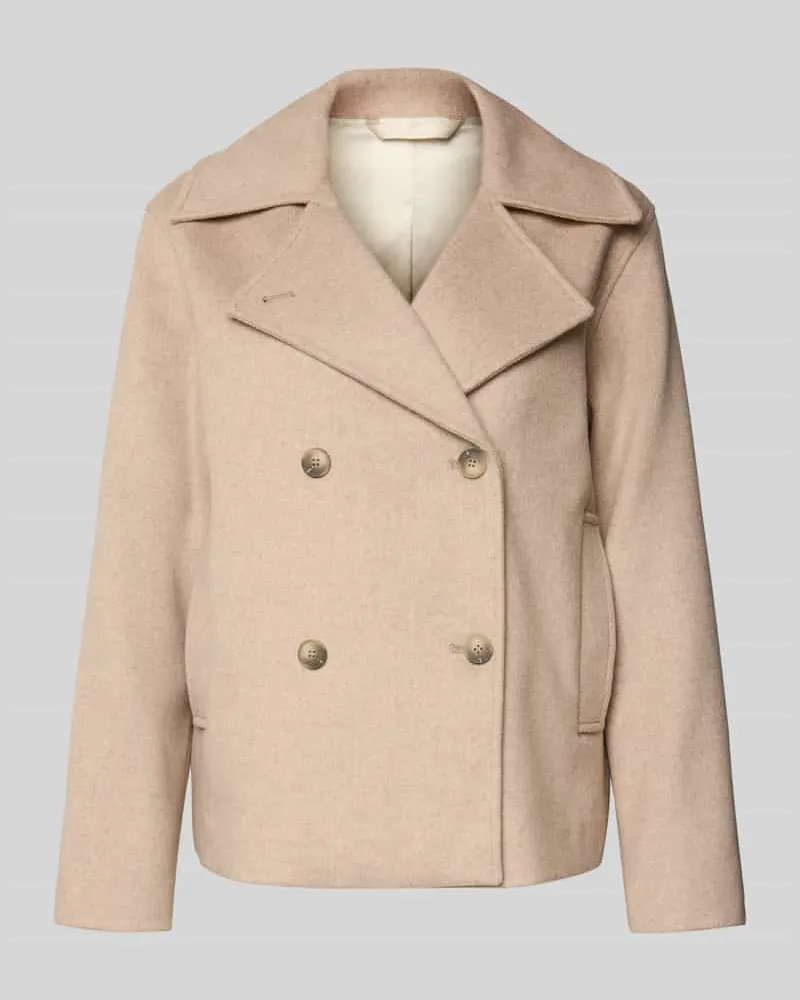Selected Regular Fit Jacke aus Woll-Mix Modell 'ALMA Beige