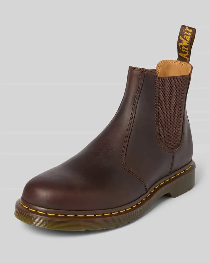Dr.Martens Chelsea Boots aus Leder mit Ziernaht Mittelbraun