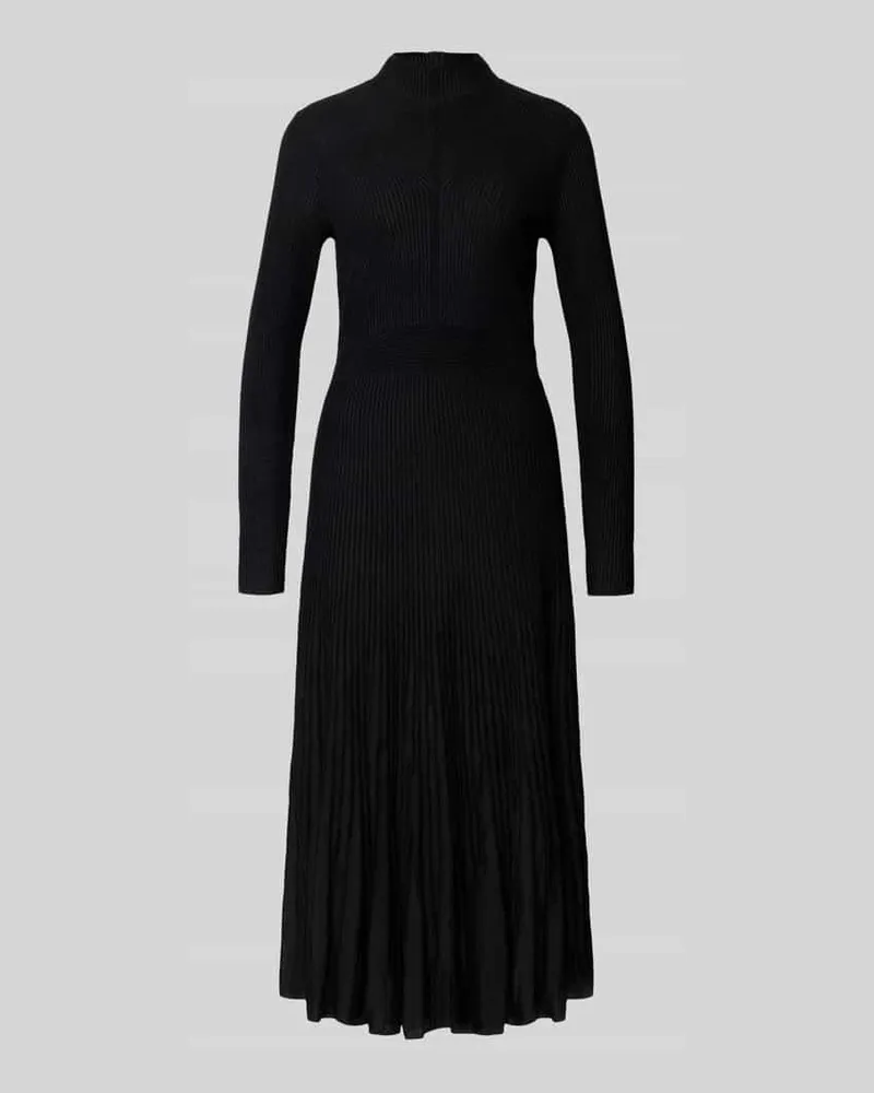 HUGO BOSS Midikleid mit Plissee-Besatz Modell 'Felvetta Black